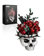 iATOM Skull Rose Bouquet Building Set, Compatible with Lego Flowers for Adult - Halloween Gothic Horror Skeleton Plant Pot Home Decor - Artificial Flower Botanical Collection Gifts, IA11008