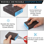 Romeda 8-Pack Sandpaper Block, 120 Grits Washable and Reusable Handmade Sanding Sponge, Drywall Sandpaper Blocks for Wooden Drywall Sheetrock and Metal Glazing