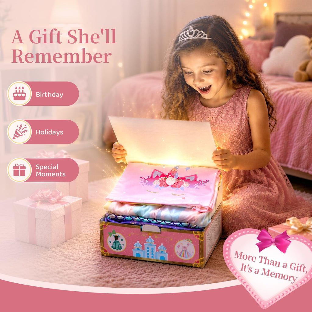 Meland Princess Dress Up Trunk for Girls 3-8, Toys Gift Set for Holidays