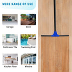 Floor Squeegee with Telescopic Long Handle 59'', Heavy Duty 18" Rubber Wiper Broom for Concrete, Bathroom Tile, Garage, Deck