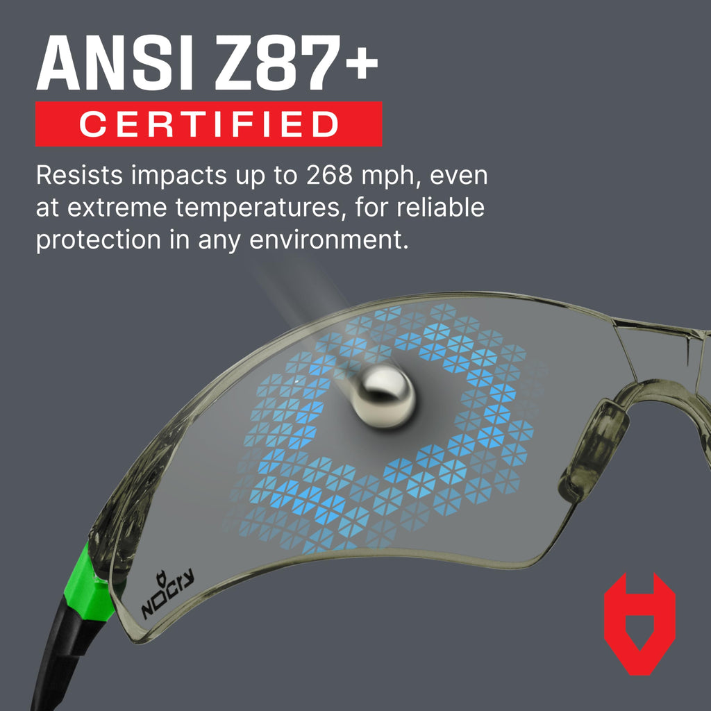 NoCry Lightly Tinted Anti Fog Safety Glasses for Men or Women with Scratch-Resistant Lenses - ANSI Z87.1 Certified with 100% UV Protection - Adjustable Temples and Nose Pad - Wraparound Design