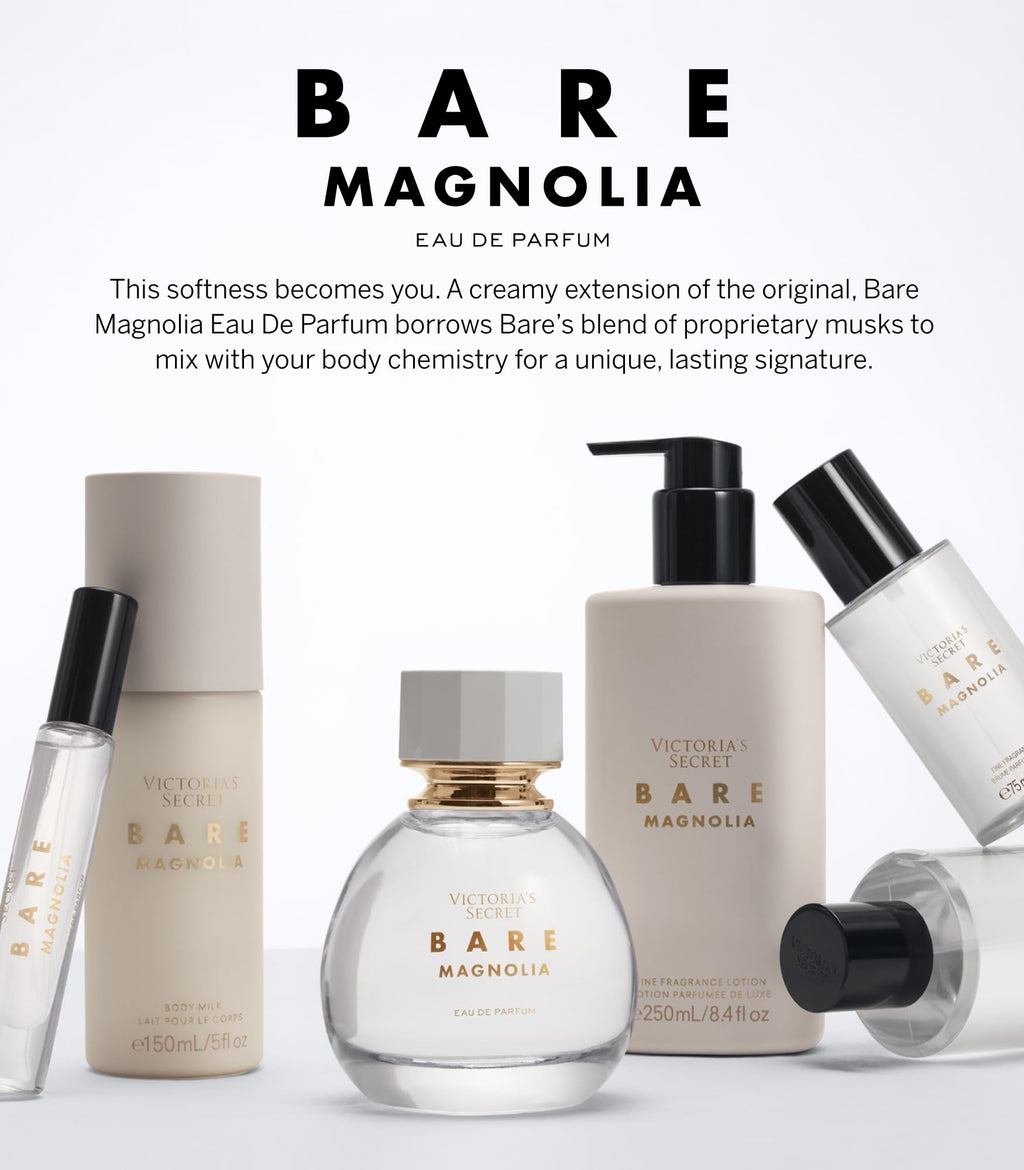 Victoria's Secret Bare Magnolia Fragrance Mist, Notes of Orange Flower, Wood & Vanilla Musk, Body Spray for Women (8.4 oz)
