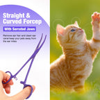 BBTO 2 Pcs Hemostat Forceps Curved Straight, Piercing Pliers,Lilac