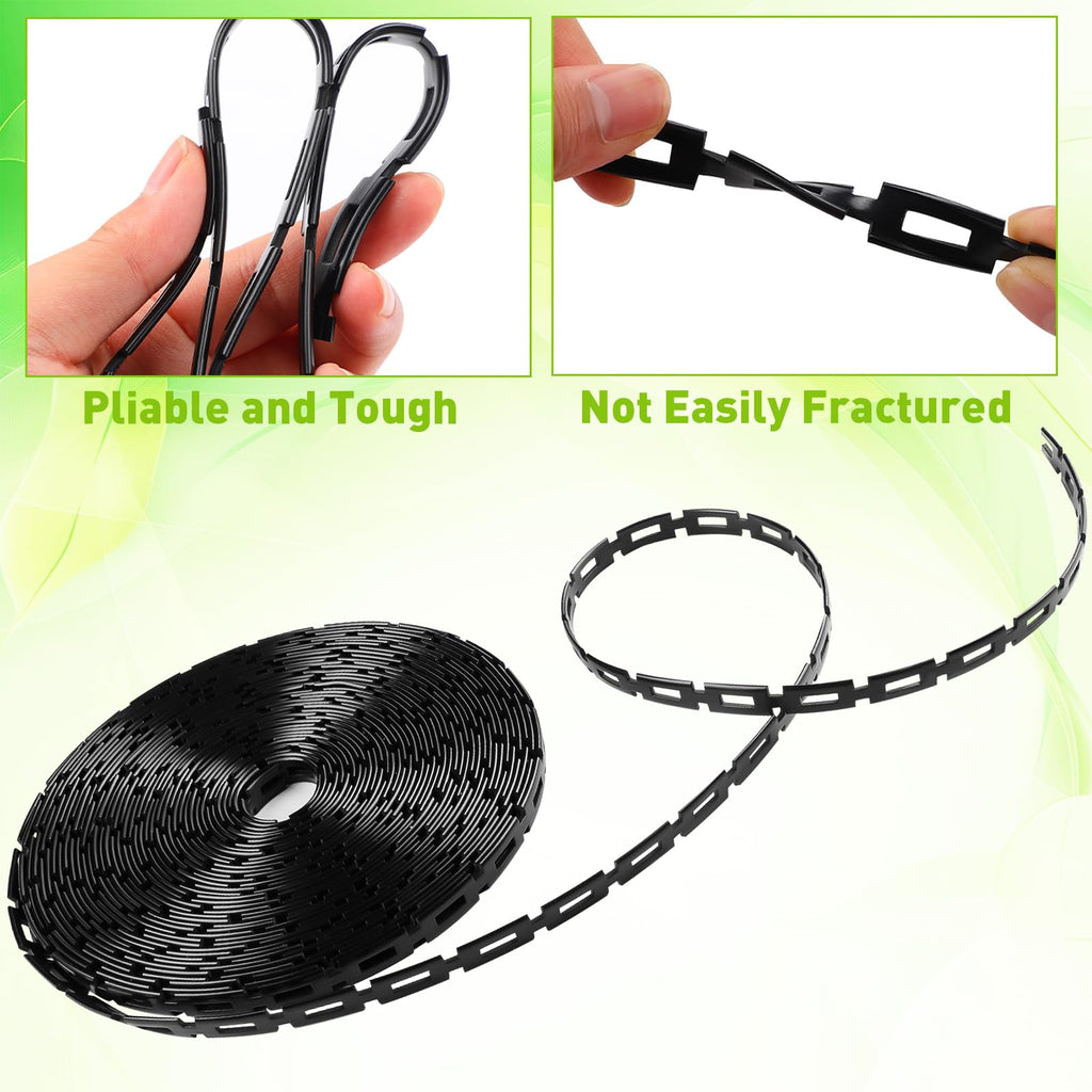 50 FT Chain Lock Tree Ties, 0.5Inch Outdoor Plant Strap for Staking