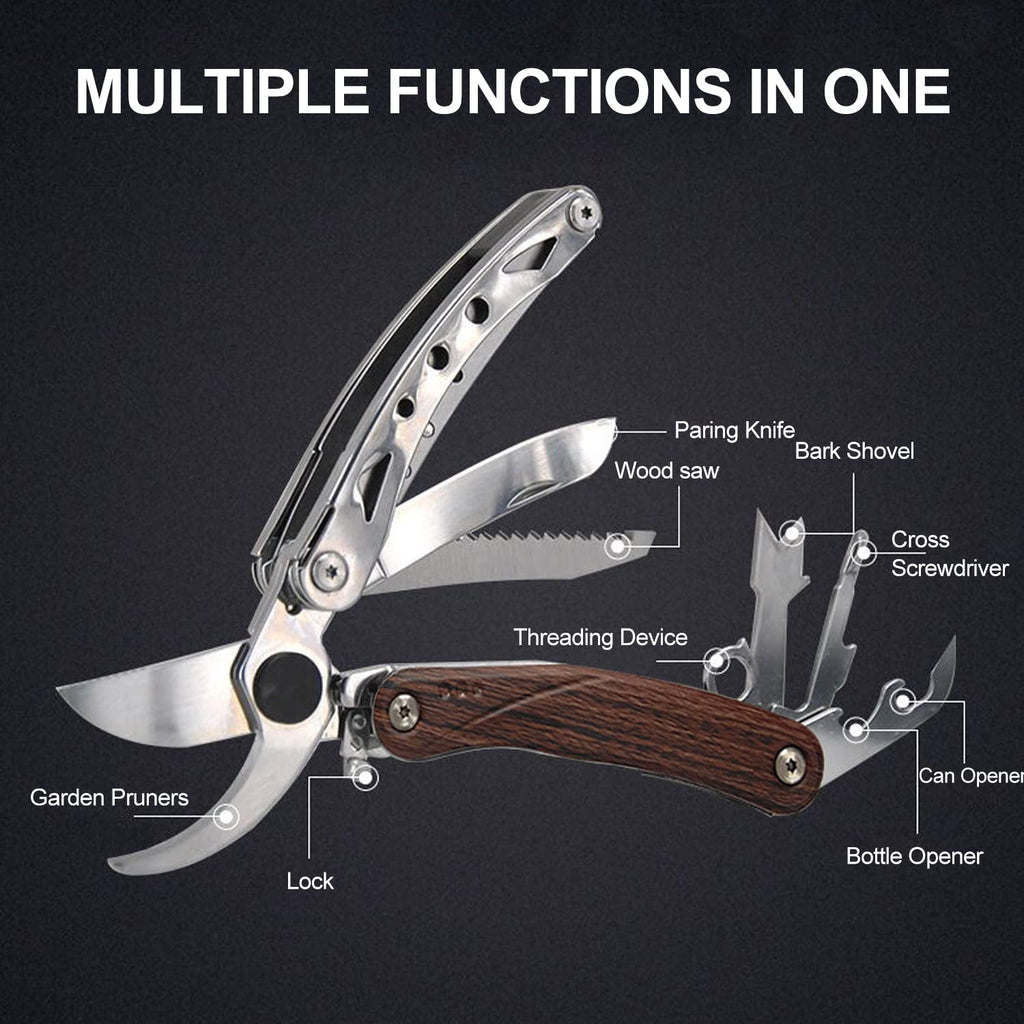 IGRARK Pruning Shears, 7 in 1 Garden Pruners, Multitools Folding Gardening Shears, 8" Professional Garden Scissors, Garden Clippers, Garden Shears Pruning, Pruning Scissors