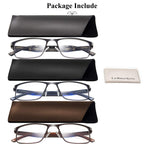 Lcbestbro 3 Pack Business Blue light Blocking Reading Glasses for Men, 0.5 Metal Readers