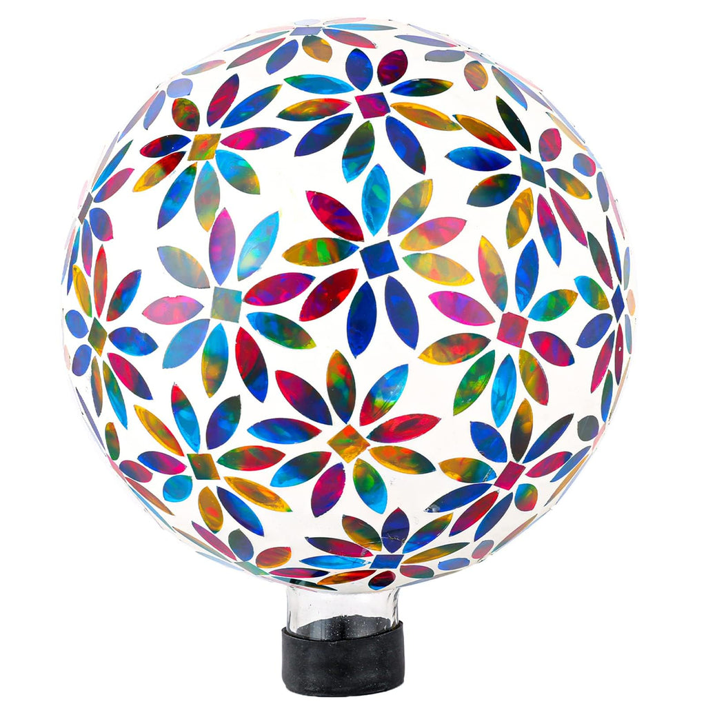 VCUTEKA Gazing Ball, Glass Mosaic Gazing Balls for Garden Decor, 10" Multi