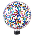 VCUTEKA Gazing Ball, Glass Mosaic Gazing Balls for Garden Decor, 10" Multi