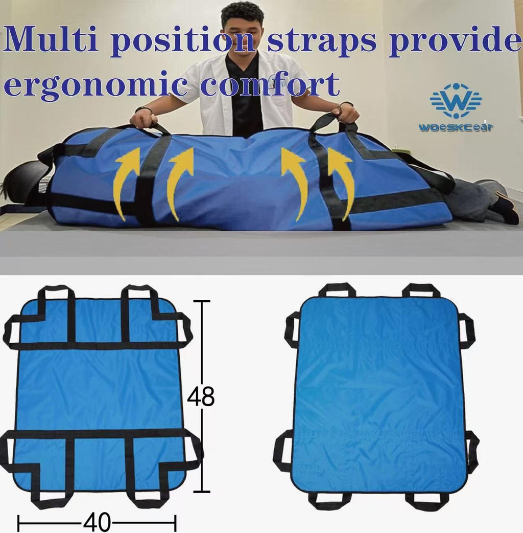 Positioning Bed Pad with Handles 48"x40", Washable Waterproof Patient Transfer Sheet, 400LBS Heavy Duty Support for Elderly Bedridden Disabled, Home Hospital Care Slide Sheet Transfer Sheets