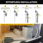 Elecoman 3/4inch 50ft Liquid-Tight Conduit and Connector Kit,Flexible Non-Metallic Liquid Tight Electrical Conduit Kit with 5 Straight and 3 90-Degree Connector Fittings,3/4 in. Dia