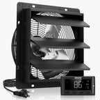 VEVOR 10 inch Exhaust Fan, Wall Mounted Attic Fan with Variable Speed, Temperature & Humidity Controller, 1000 CFM, Automatic Shutter