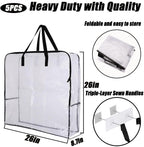 5 Pack Wreath Storage Bag, Summer, Christmas Decoration Garland Container, 30 Inch Clear Door Wreath Organizers, Moving Boxes, Packing Supplies for College