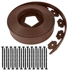 Garden Edging Border, 2In x 100 FT Landscape Edging with 90 Spikes, Brown