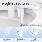 LUXE Bidet NEO 320 Plus - Warm Water, Dual Nozzle, Non-Electric Bidet Attachment for Toilet Seat, Patented Slide-In Install, 360° Self-Clean, EZ-Lift to Clean, Feminine & Rear Wash (Gold)