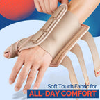 FEATOL Carpal Tunnel Wrist Brace Night Support, Thumb Spica Splint Left Hand for De Quervains Tenosynovitis, Tendonitis, Thumb Brace for Women Men, Beige, Large/XLarge