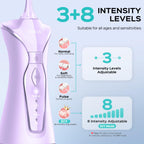 COSLUS Water Dental Flosser Pick for Teeth C30(FC5360): 4 Modes Cordless 300ML Larger Tank Portable Water Teeth Cleaner Picks IPX7 Waterproof Flossing Machine for Home Travel Purple