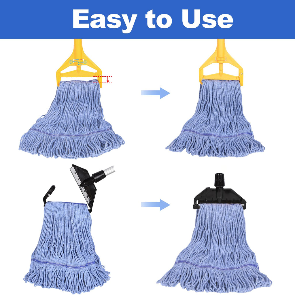 HiBaby 4 Pack Commercial Mop Head Replacement Heavy Duty Mop Head Replace