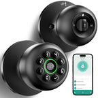 Fingerprint Door Lock, Smart Fingerprint Door Knob with Keypad, Biometric Door Lock with App Control, Auto Lock Door Lock with Code, Keyless Door Knob with Lock for Bedroom, Home-K10plus Matte Black