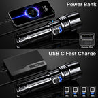 AKNEAR Rechargeable LED Flashlight High Lumens, Super Bright Flashlights with Zoomable & USB C Rechargeable & 5 Light Mode & IPX7 Waterproof, Powerful Flash Light for Home, Hiking, Camping