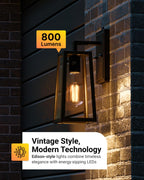 Sunco 2 Pack Dusk to Dawn Light Bulbs LED Edison 5000K Daylight, CRI90 7W Equivalent 60W, Vintage Style ST64 Extra Bright Automatic Bulb, 800 Lumens, E26 Base, Light Sensing Outdoor - UL.