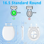 Aünsffer Toddler Toilet Seat with Potty Training Seat Round 16.5inch, 2 in 1 Toilet Seat for Family Built-in Baby Seat Removable, Soft Close + Easy Clean, PP Safe Material, Blue