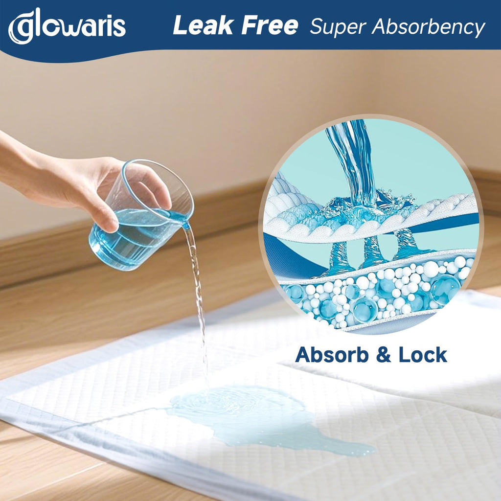 50 Count 30” x 36” XXL Disposable Underpads, Super Absorbent Leakproof Quick Drying, Baby Puppy & Adults Bed Pads Disposable Adult, Dog Pee Pads Extra Large, Incontinence Bed Pads