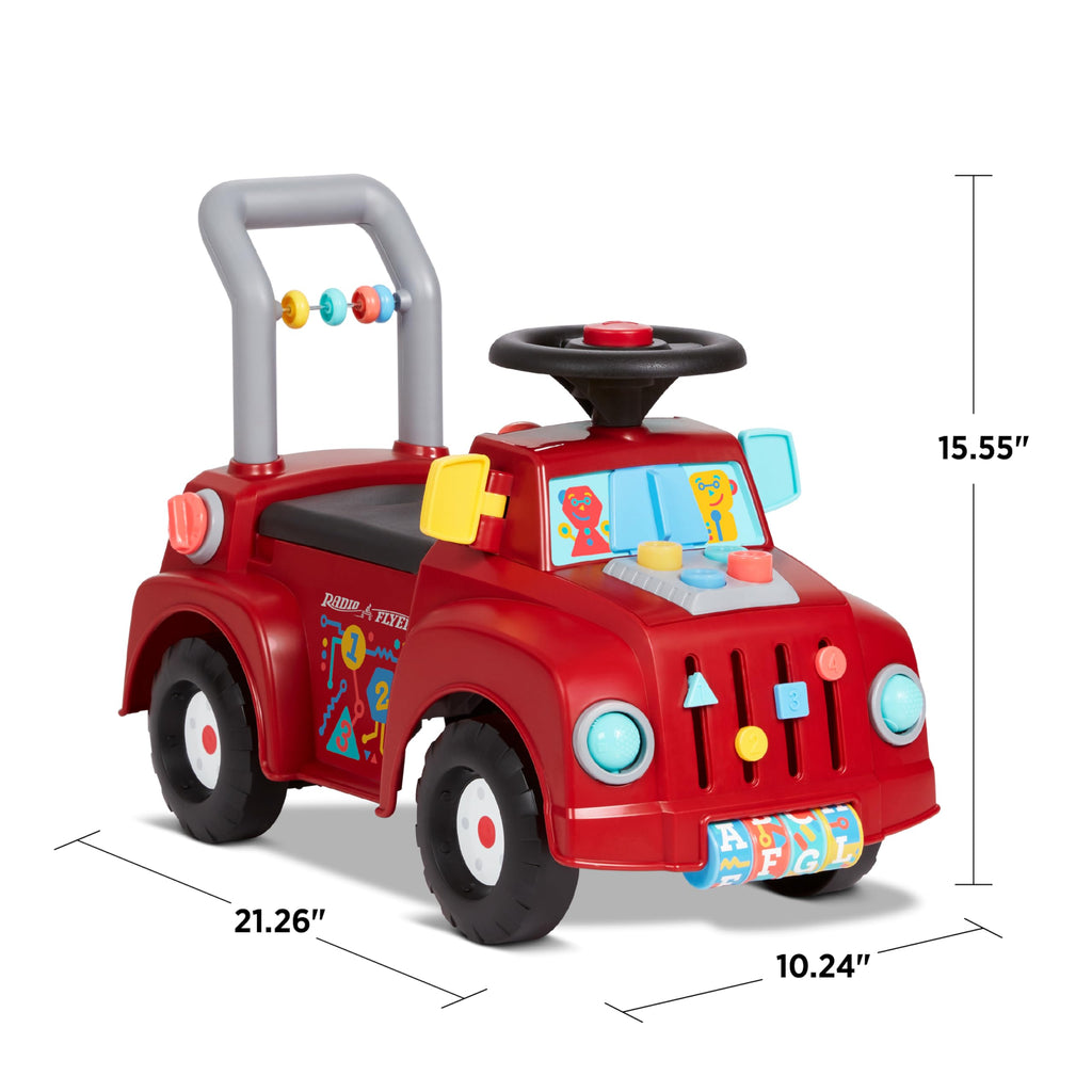 Radio Flyer Tinker Truck With Lights & Sounds, Toddler Ride On Toy, For Ages 1-3, Red