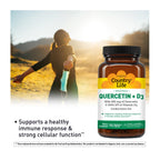 Country Life Quercetin 500mg Capsules with Vitamin D3 800 IU – Immune Support Supplement for Adults – Daily Immune Boosters – Quercetin Immune System Boost, 90 Capsules