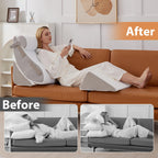4PCS Wedge Pillow Set for After Surgery, Orthopedic Bed Wedge Pillow for Back Pain Relief, Sitting up in Bed,Recovery, Acid Reflux, Snoring, Body Pillow for Sleeping,Leg,Shoulder Support, Velvet Grey