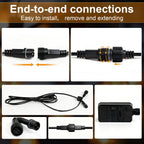 50(40+10)FT Outdoor String Lights, 15m Waterproof Remote LED Patio Lights with 19+1 S11 Bulbs 10FT Extension Cable, Dimmable Outside Hanging Lights for House, Porch,Yard,Garden,Bistro, Gazebo lighting