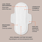 Cora 100% Organic Cotton Topsheet Pads (36 Regular Pads)