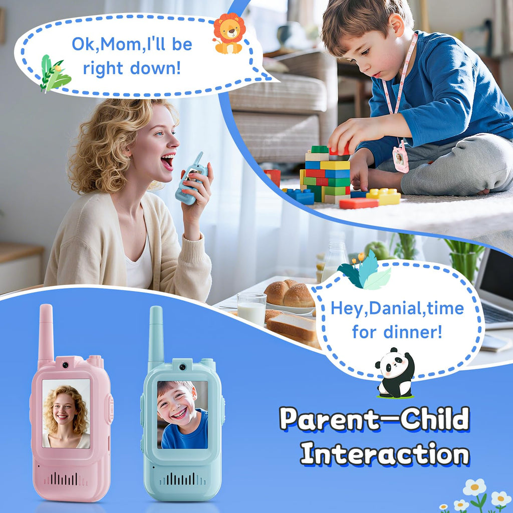 Kids Video Walkie Talkies, 2 Pack Long Range Toy Walkie-Talkie for Kids
