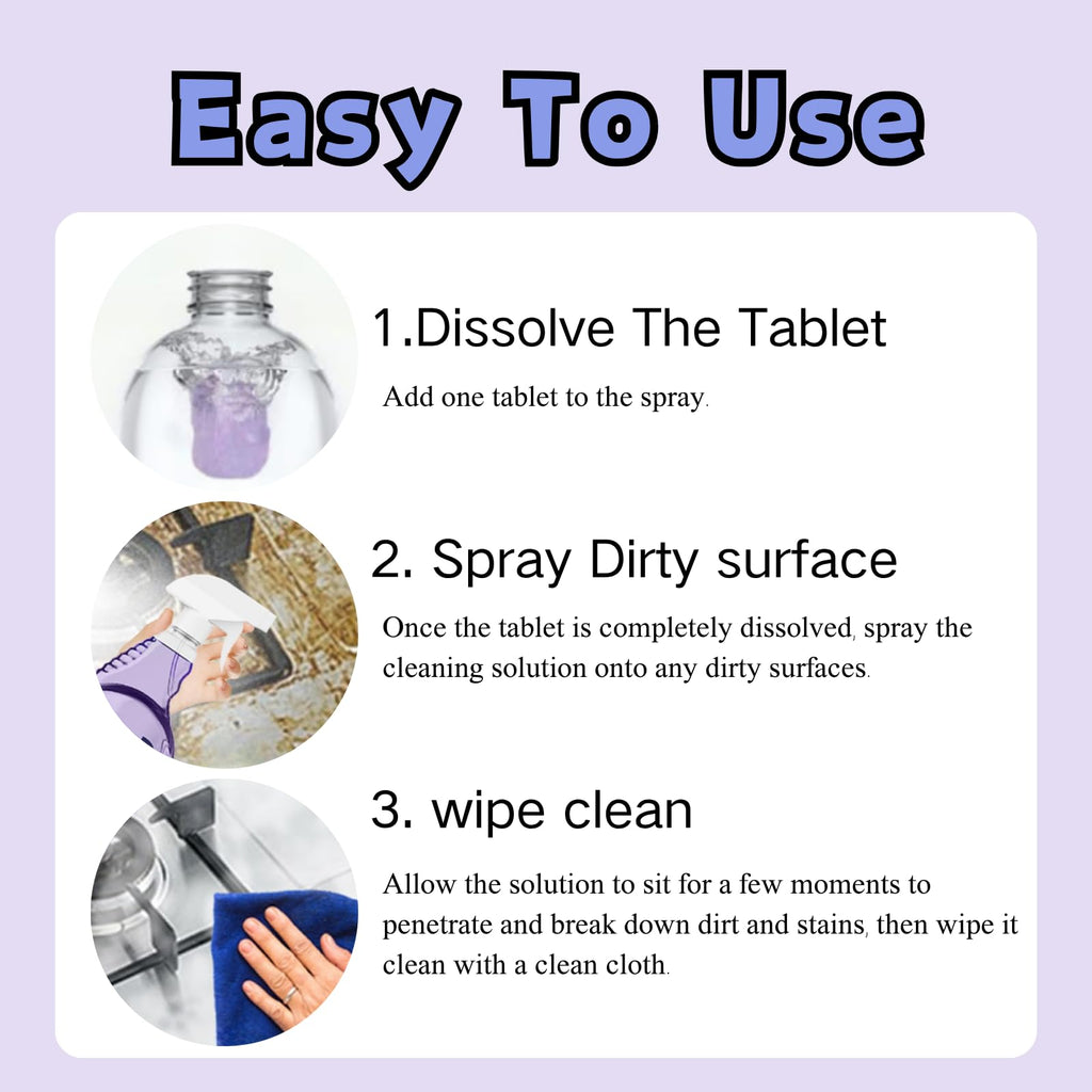Multi-Purpose Cleaning System,Clean Spray Cleaner For Ovens,Spray Oven Cleaner,Multi-Surface Cleaners With Concentrated Cleaning Tablets,Sided Cleaning Agent Suitable For Households