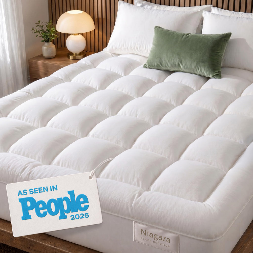 Niagara Sleep Solution 100% Cotton Top Full Size Mattress Pad, Pillow Top