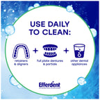 Efferdent Denture Cleaner Tablets – Dental Appliances, Aligners, Mouth Guard, and Retainer Cleaner Tablets, Minty Fresh & Clean, 126 Count
