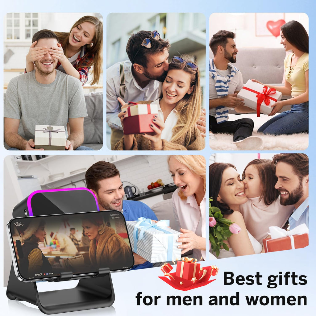MILOUZ Wireless Induction Speaker 5-in-1 Bluetooth Speaker with Phone Stand