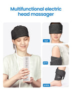 RENPHO Heated Electric Head Massager,3 air Compression Massage intensities and 4 Massage Mode Area Selection,for Pressure Relief,Tension,Deep Sleep,Relaxation,One Size Fit Most