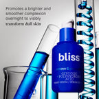 Bliss Glycolic + Polyhydroxy Acid Renew & Smooth - Night Serum - Gently Exfoliate Skin - Hydrating Squalane - Vegan & Cruelty-Free - 1 Fl Oz