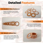 325 PCS Crush Copper Washers Assortment Kit; 10 Size Flat Sealing Copper Washers (M5-M14) for Electronic, Automotive, Motorcycles, Marine and Mechanical Use