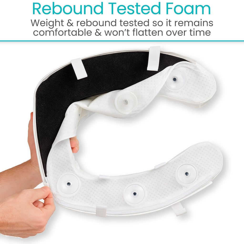 Vive Toilet Seat Cushion (Soft Cushioned Foam) - Easy Clean Soft Padded Bathroom Attachment - Elongated, Standard Seats - Comfort & Support Donut for Handicap Adults