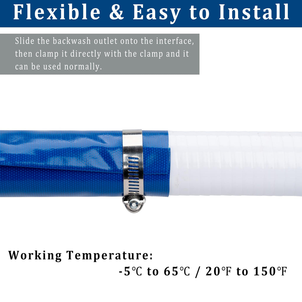 3 in x 25 ft Pool Backwash Hose Heavy Duty Drain Discharge Double PVC Lay flat General Purpose Vinyl Hose, Burst Resistant for Water Transfer Sump Pump Pool Filter (3in 25ft fiber reinforced hose)