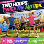 2 Pack Color Hoop - Size & Length Adjustable, Plastic Toys for Kids & Party Games, Gymnastics & Dog Agility Equipment, Christmas Wreath