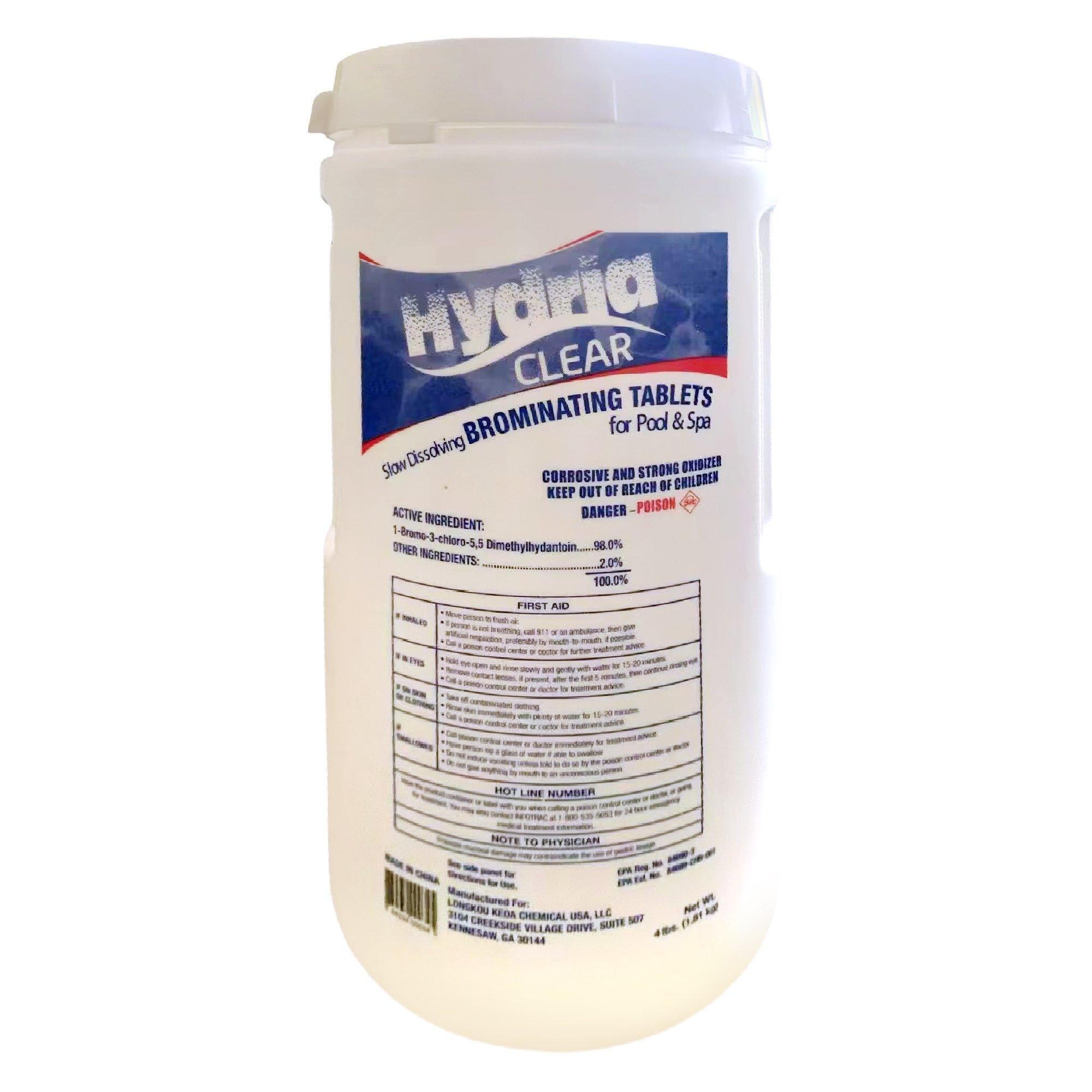 Hydria Clear 1 Inch Bromine Tablets, 4 lbs. LK04