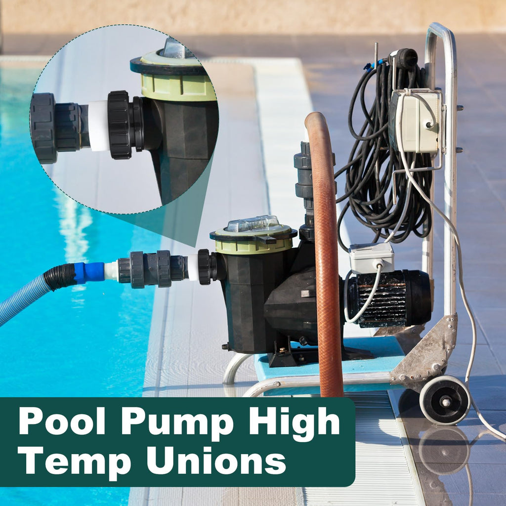 Briwooody 4 Pcs MIP x 2" Hi Temp Unions Compatible with Pentair Whisperflo Pool Pump Compatible with Intelliflo Pump 2" PVC Pool Pump High Temp Unions for Pool Pump