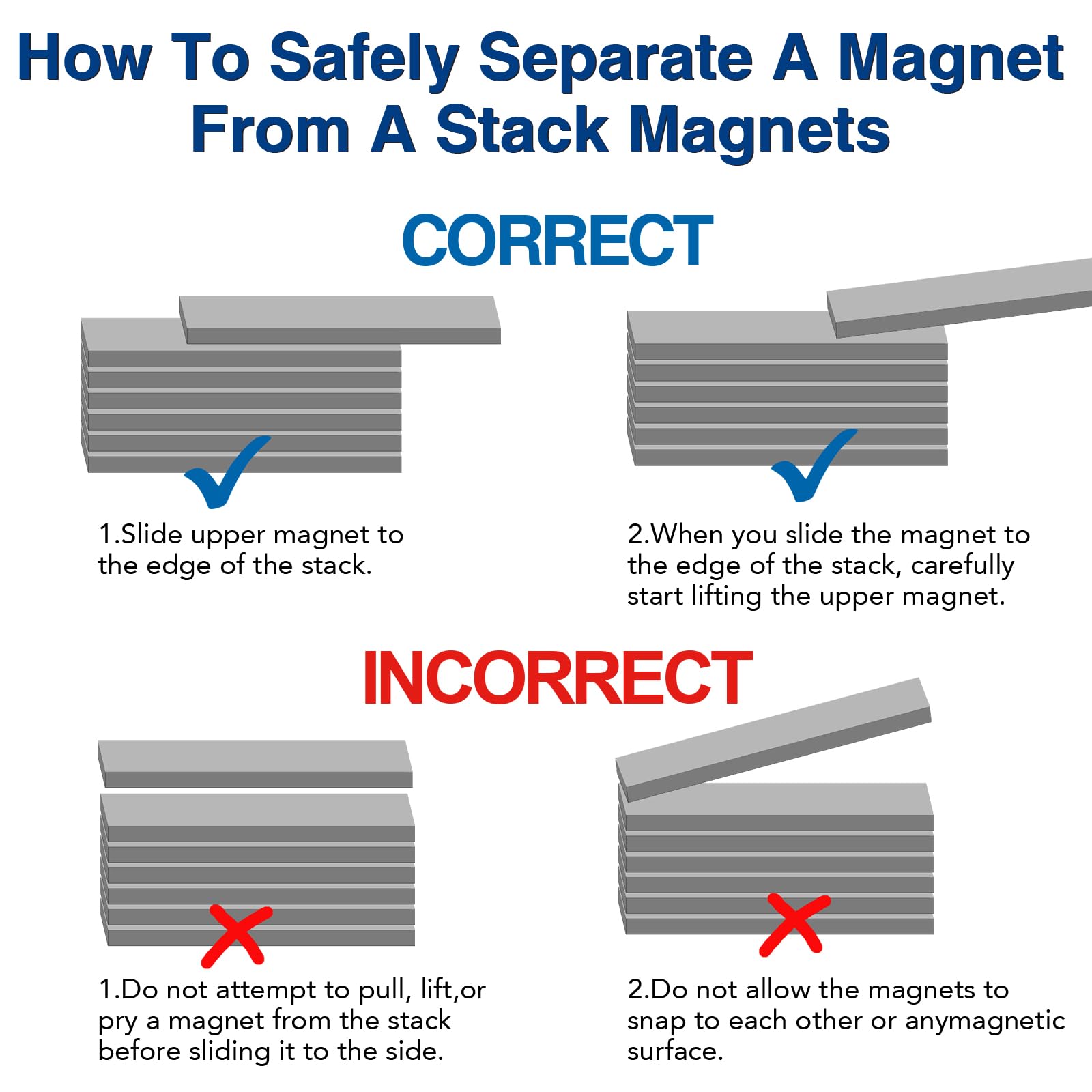 TRYMAG Strong Magnets Heavy Duty, 25 Pack Neodymium Magnet Bar, Magnetic Strips Earth Magnets with Double-Sided Adhesive, Powerful Metal Rectangular Magnets for Door, Craft, Fridge, Office - 60x10x3mm