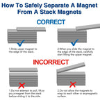 TRYMAG Strong Neodymium Magnets with Adhesive Backing, 12 Pack, 60x10x3 mm