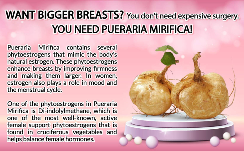 Pueraria Mirifica Capsules - Natural Breast Enhancement Pills for Women - Breast Enlargement Pills - Breast Growth, Vaginal Health, Menopause Relief, Skin & Hair Health - 90 Vegan Capsules