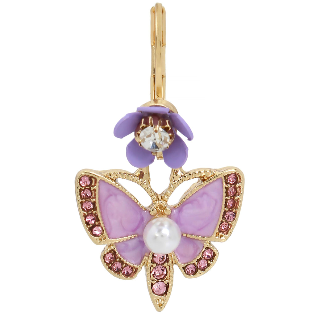 Betsey Johnson Womens Butterfly Drop Earrings