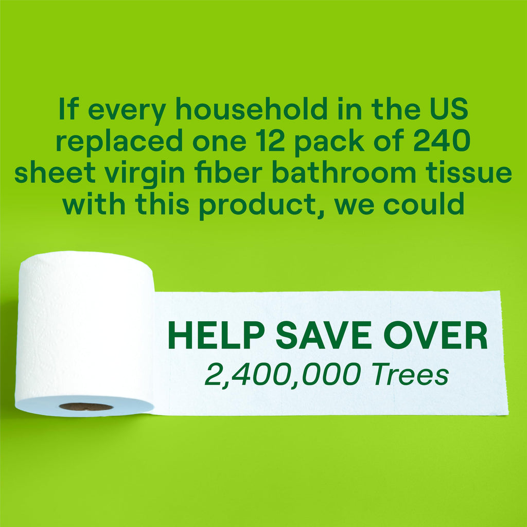 Seventh Generation Toilet Paper Recycled Bath Tissue 4-Pack 100% Recycled Paper 2-ply without Chlorine Bleach 12 Rolls