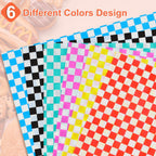 Ninsula Deli Paper Sheets 126P, 11.5x11.5 In Checkered Sandwich Paper Wraps, 6 Colors Basket Liners For Food Serving, Grease Resistant Burger Wrappers for BBQ, Picnic, Party(Colorful)